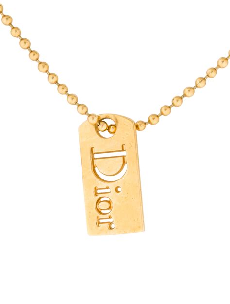 dior tag necklace